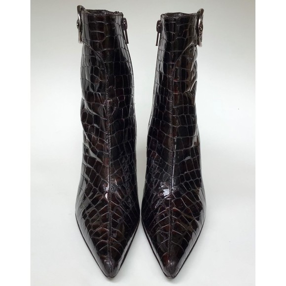 Crocodile Embossed Pointed Toe Country Boots main image 1